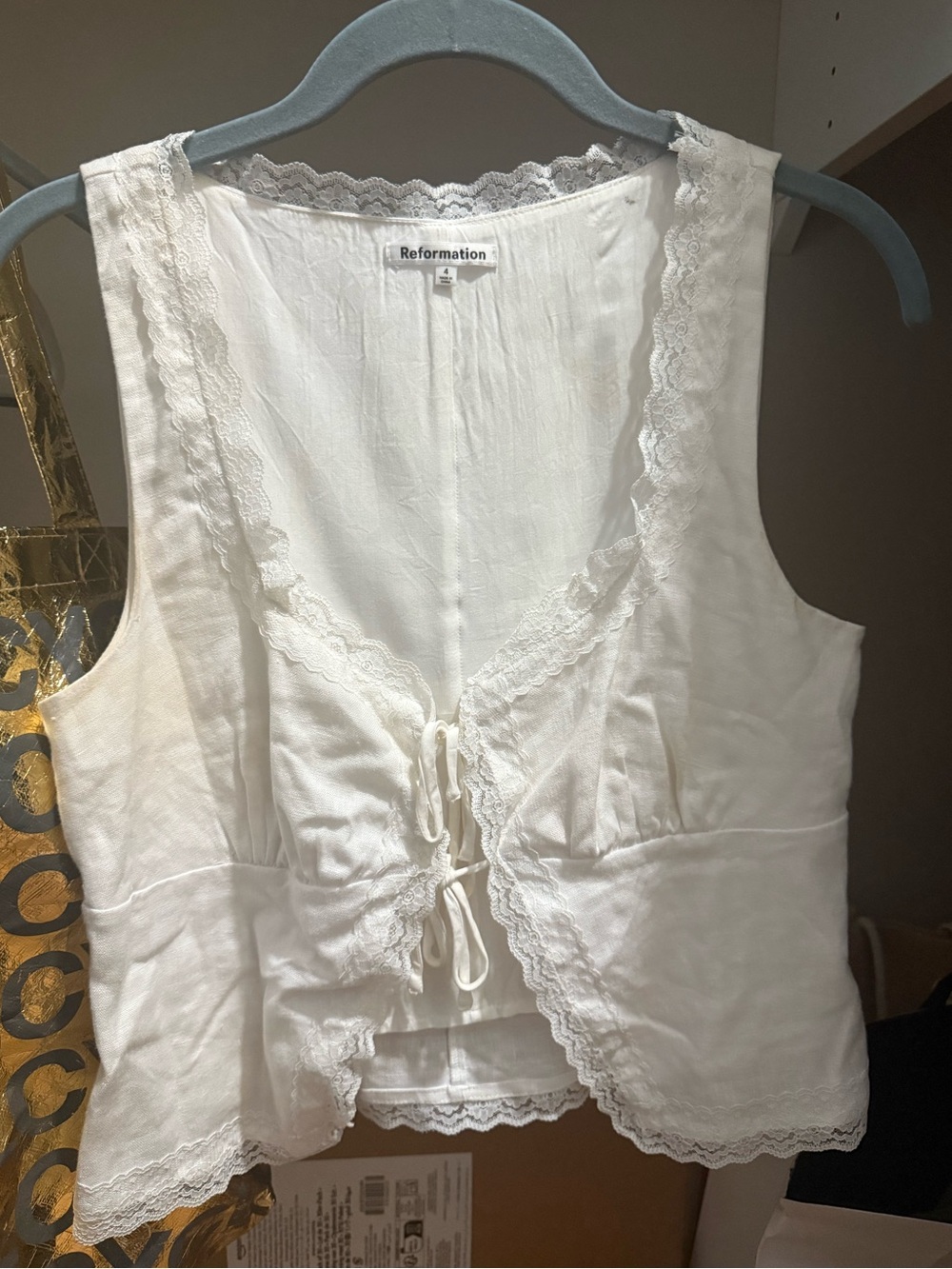REFORMATION ROSALIE LINEN TOP - Picture 6 of 10